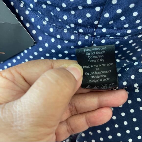 Haute Fox Polka Dot Spaghetti Strap Mini Dress Navy White Size 3X - Picture 8 of 9